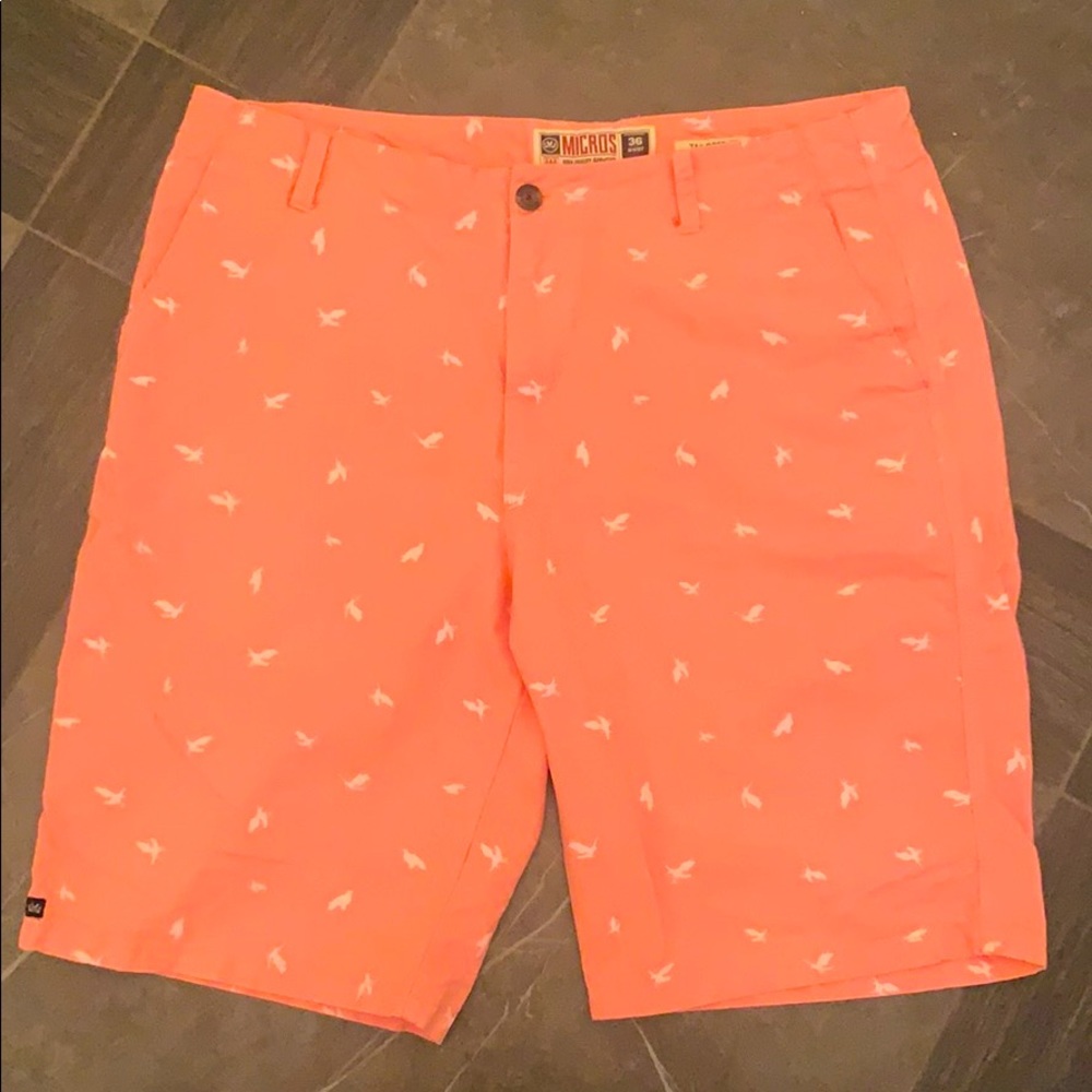 Micros pink shorts with bird print